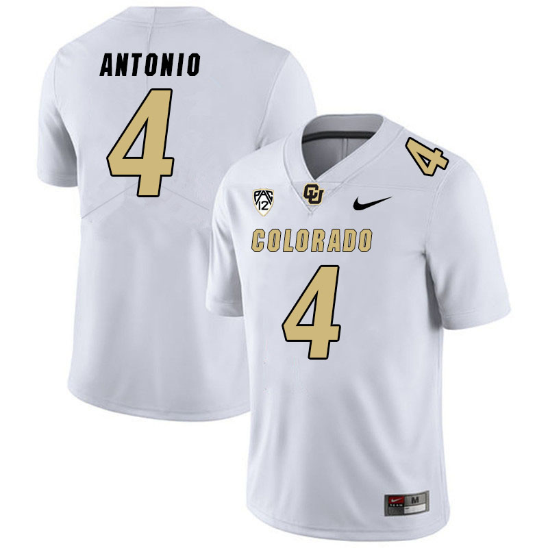 Men #4 Javon Antonio Colorado Buffaloes College Football Jerseys Stitched Sale-White - Click Image to Close